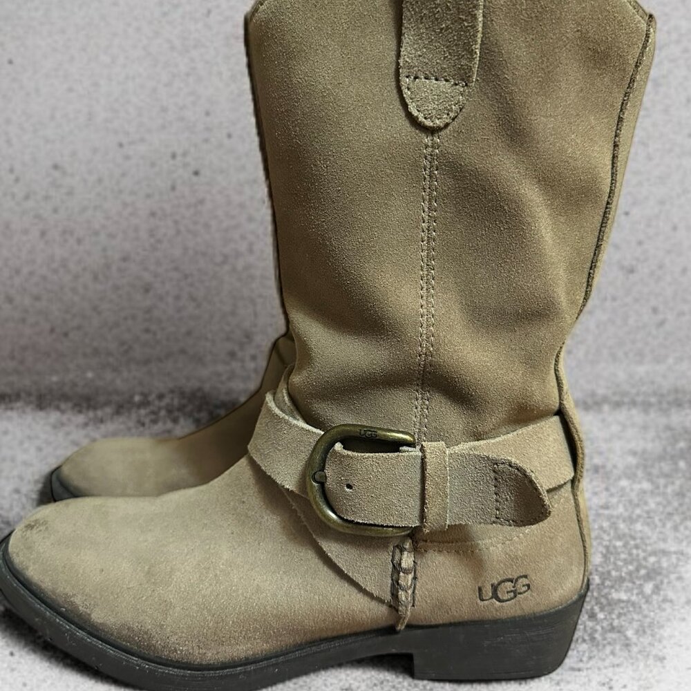 Ugg Reeza Western Tan Suede Leather boots Women's Size 6.5